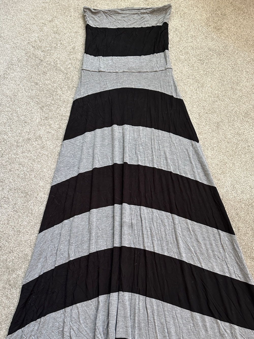 GAP Black and Gray Striped Maxi Dress